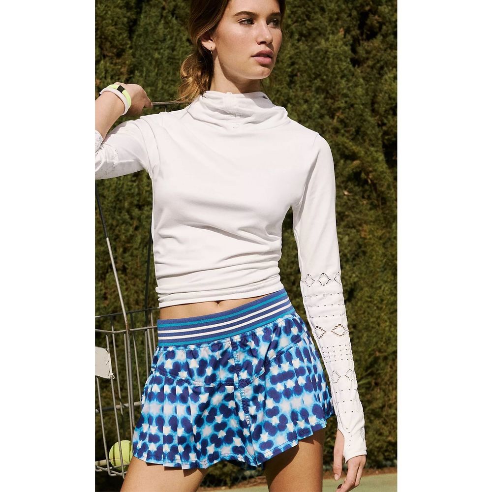 Free People Blue Multi Pattern Athletic Shorts